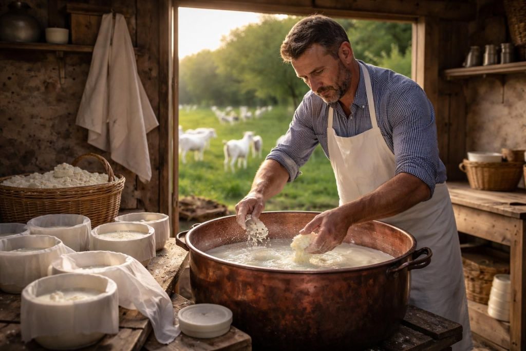 explorez l'art et les secrets traditionnels de la fabrication du fromage de chèvre, un voyage authentique au cœur du savoir-faire fromager.